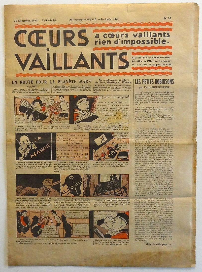 Coeurs Vaillants n°55 de 1930