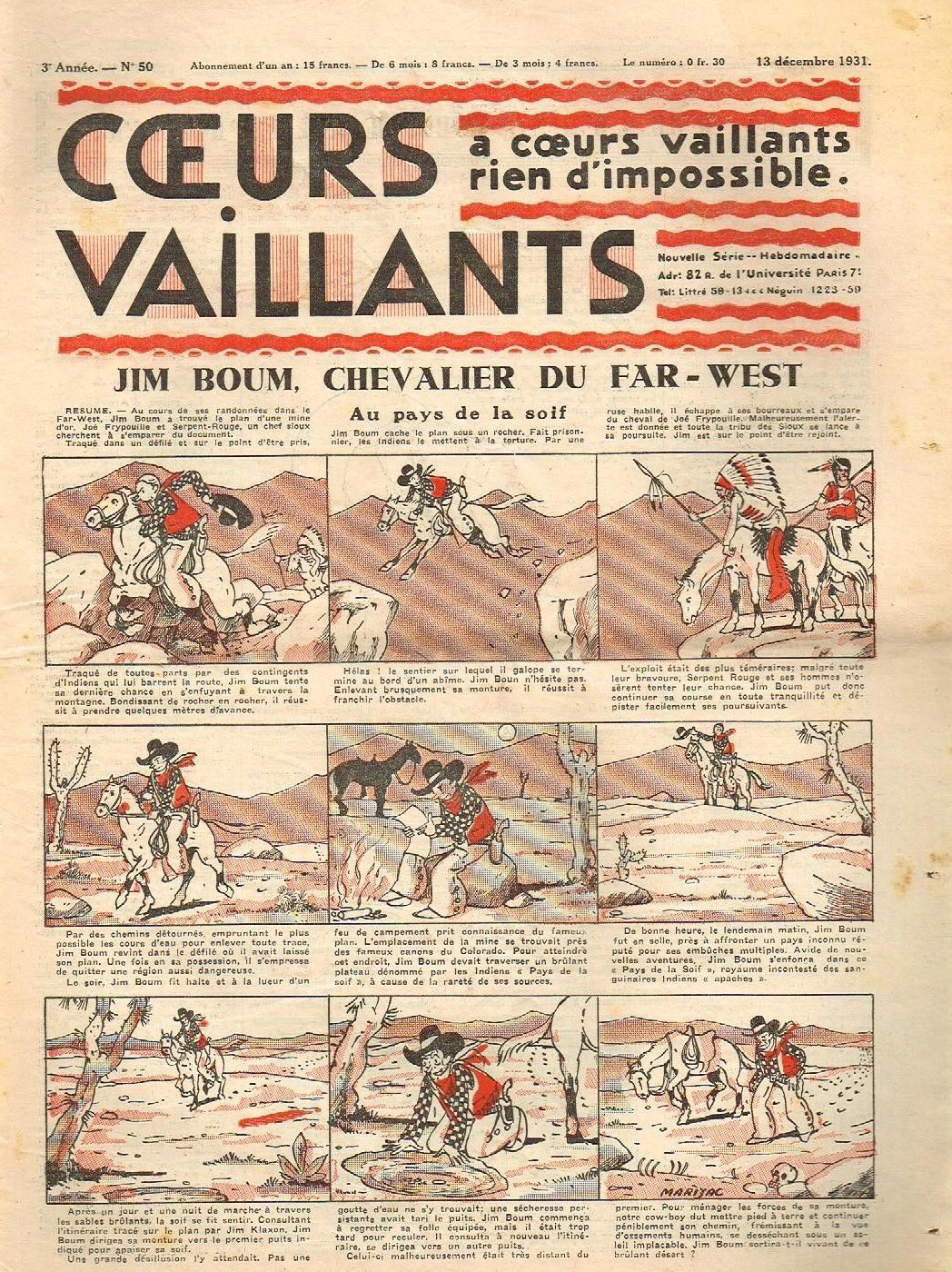 Coeurs Vaillants n°50 de 1931