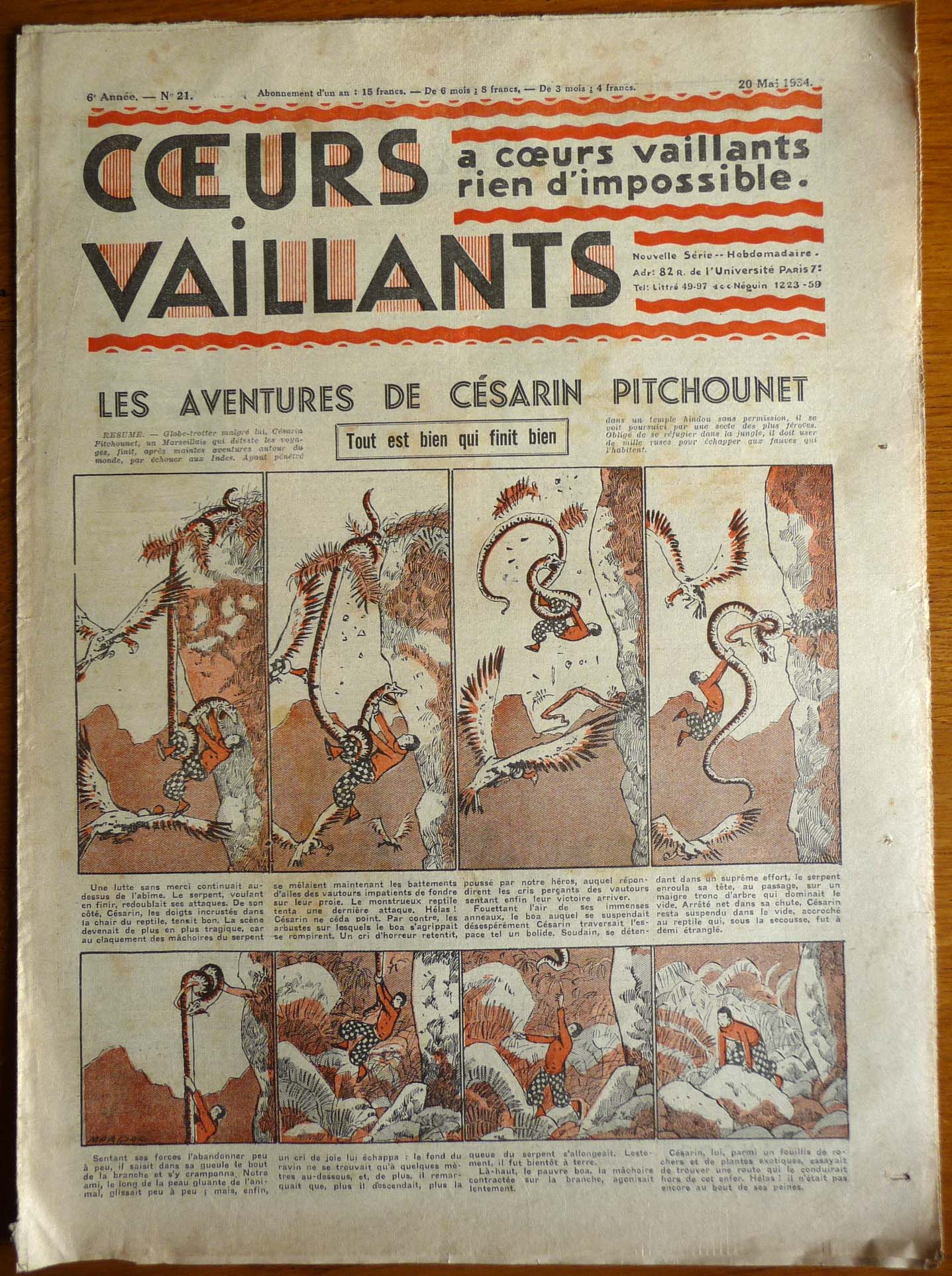 Coeurs Vaillants n°21 de 1934