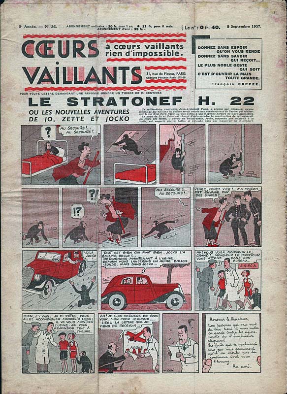 Coeurs Vaillants n°36 de 1937