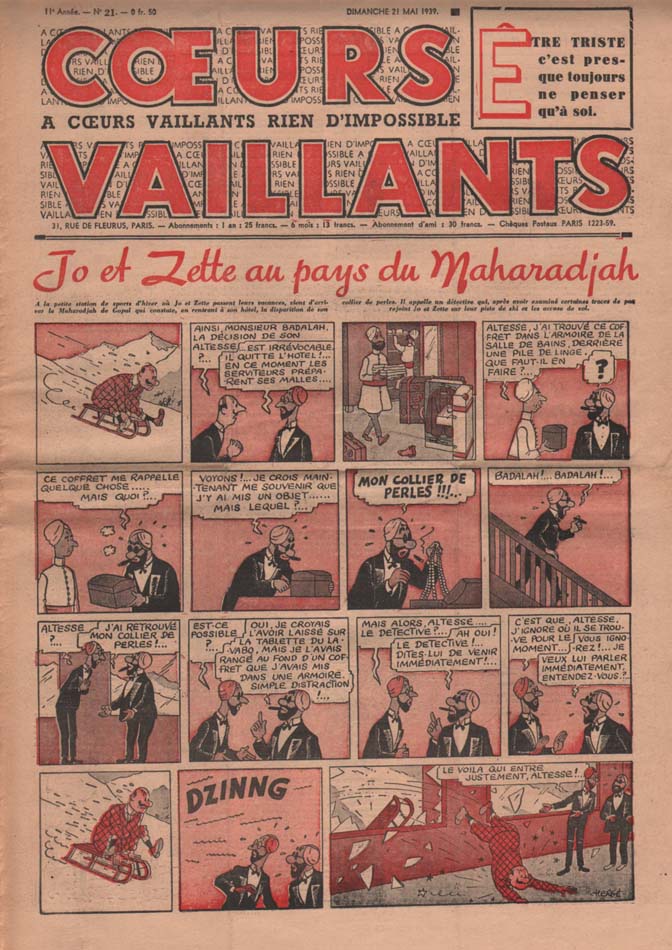 Coeurs Vaillants n°21 de 1939