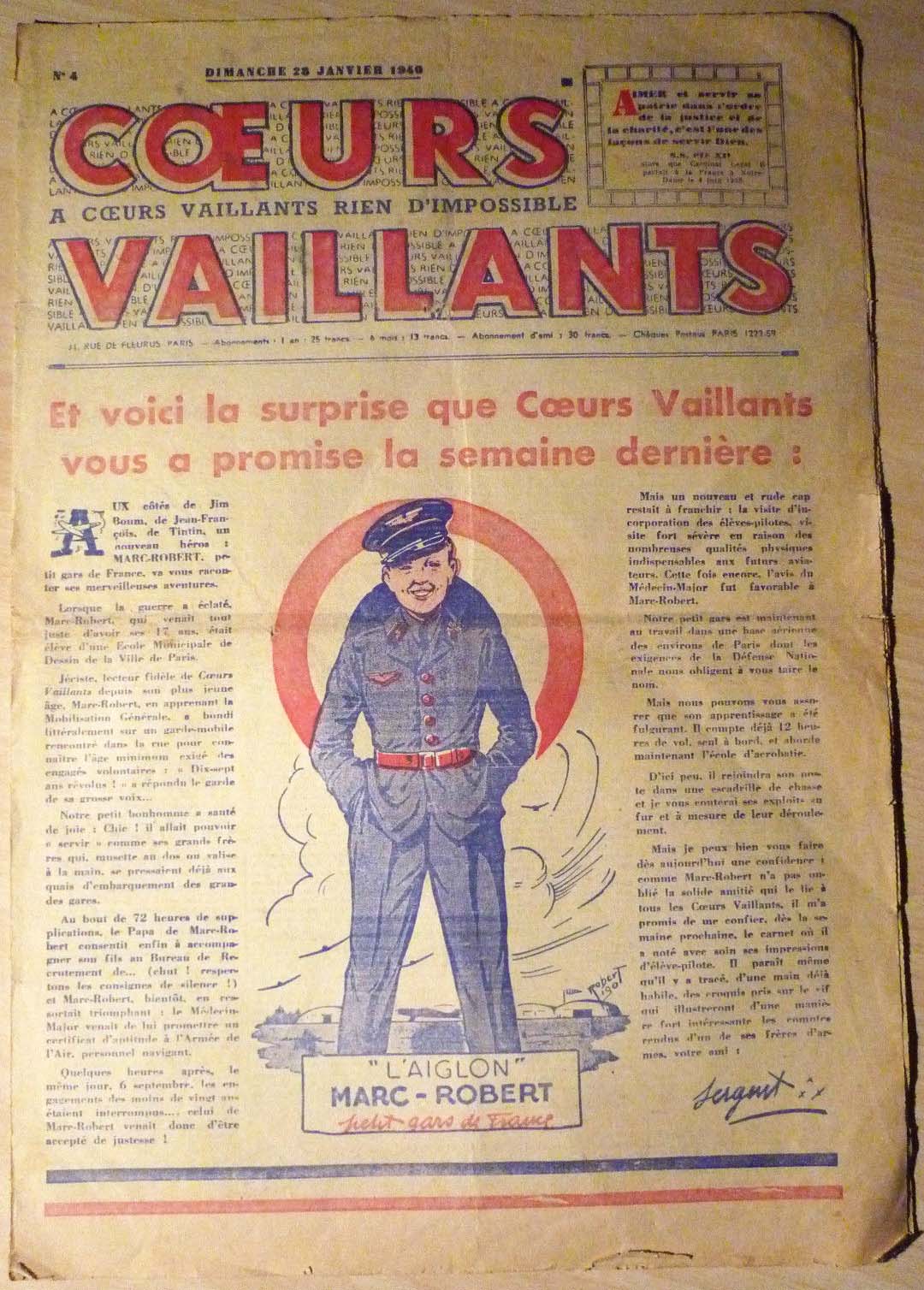 Coeurs Vaillants n°4 de 1940