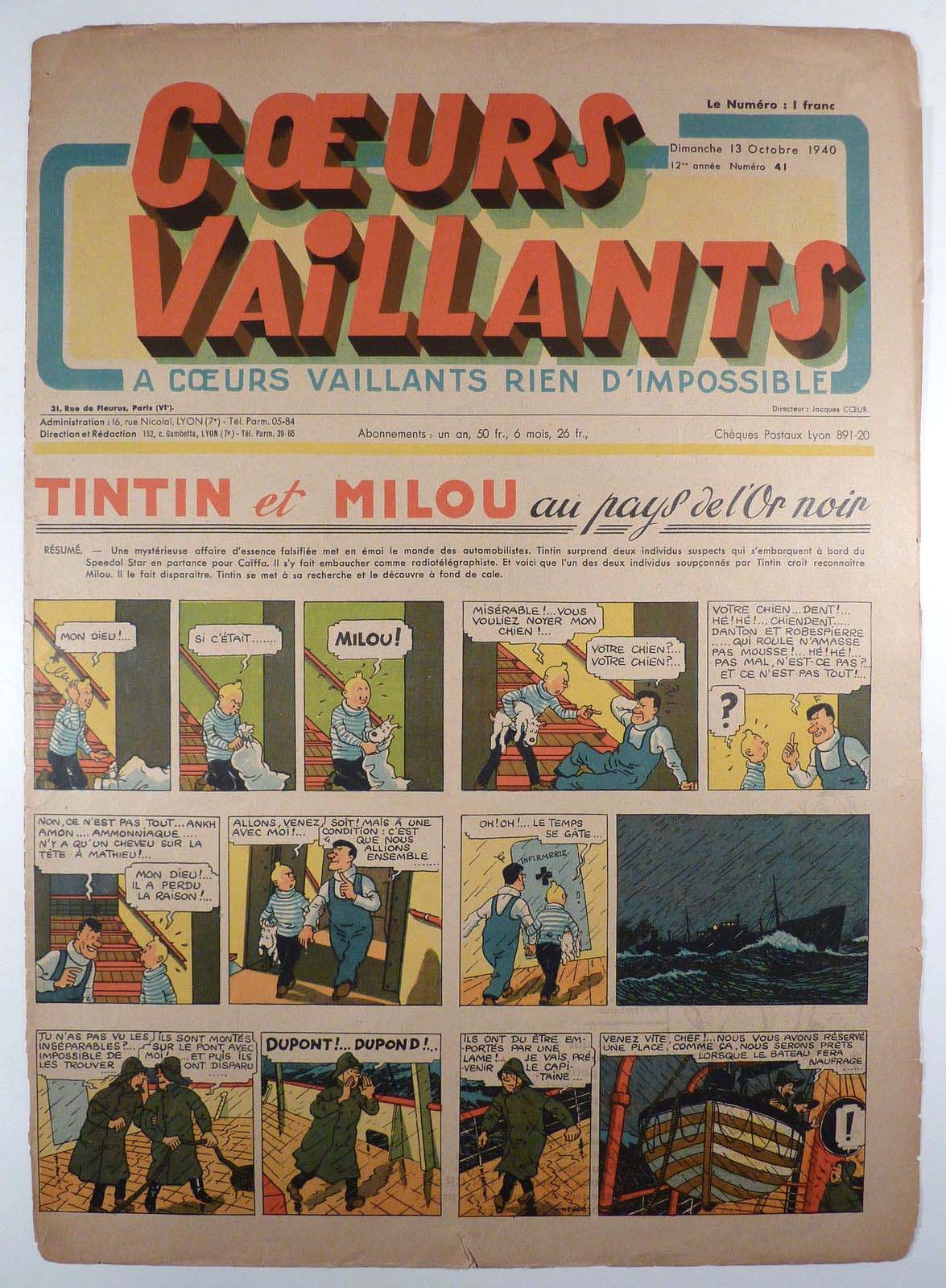 Coeurs Vaillants n°41 de 1940