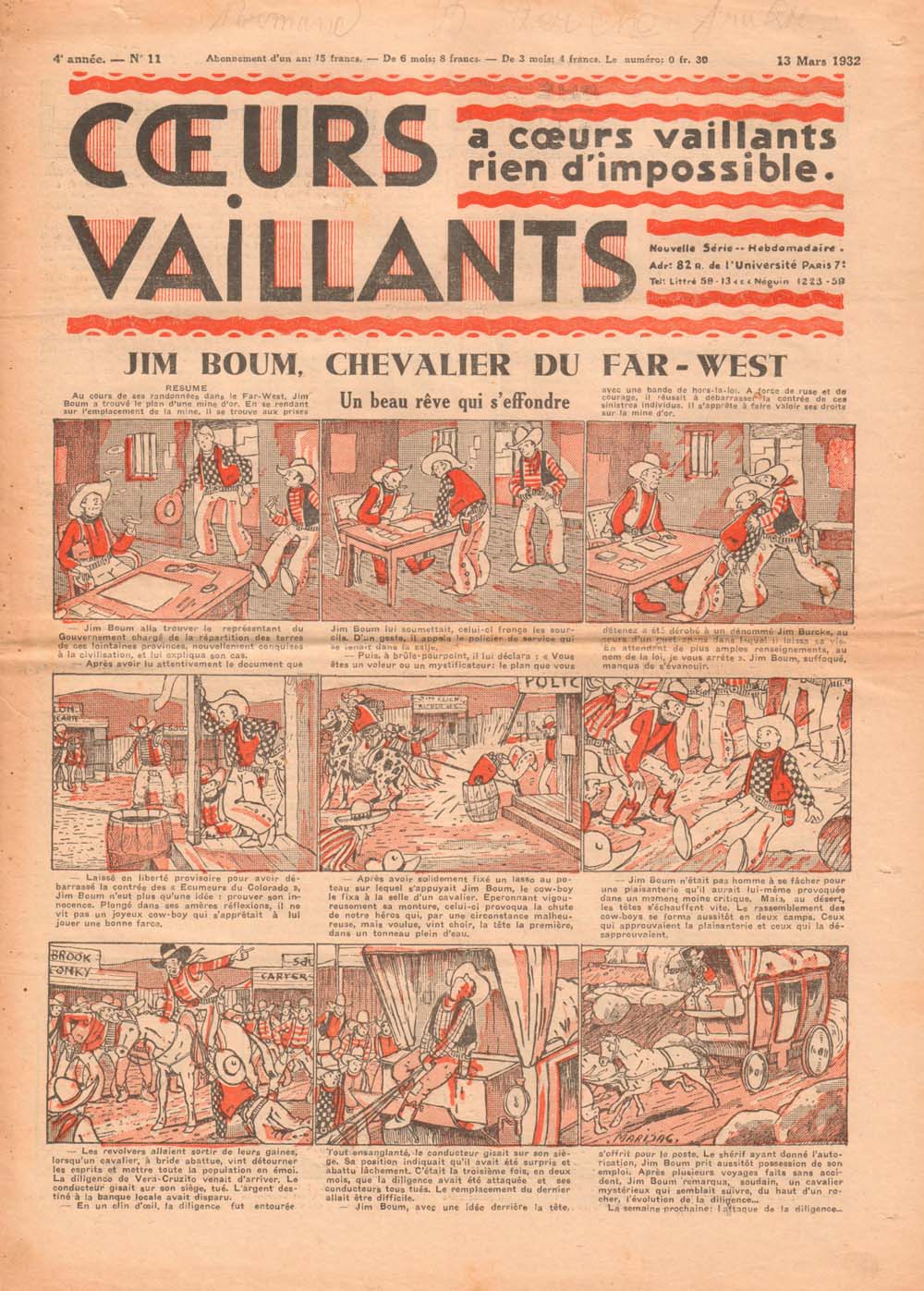 Coeurs Vaillants n°11 de 1932