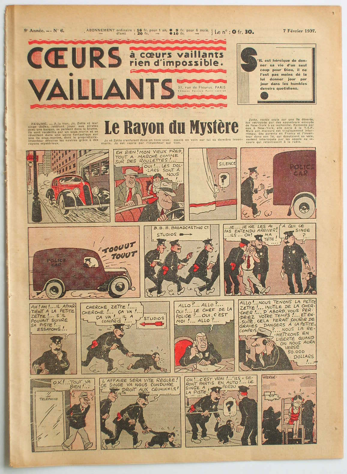 Coeurs Vaillants n°6 de 1937