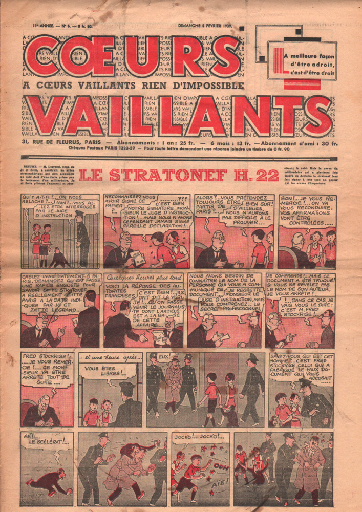 Coeurs Vaillants n°6 de 1939